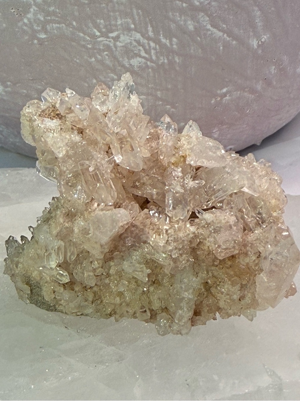 Pink Lemurian Quartz Cluster